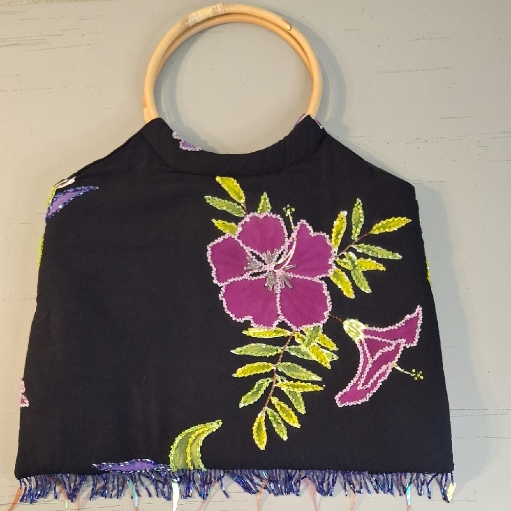 Floral Beaded Handbag